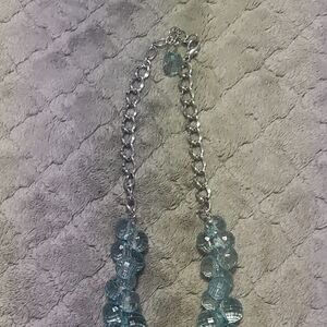 Elegant Silver and Blue Beaded Necklace